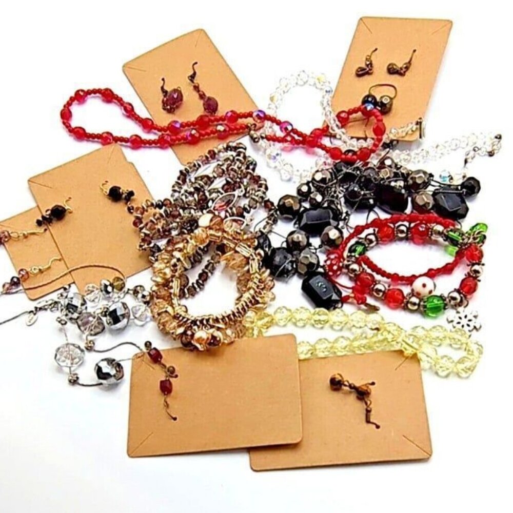Jewelry Mixed Lot CRYSTALS Bundle of 15 - BLING Costume for Crafting Wearing